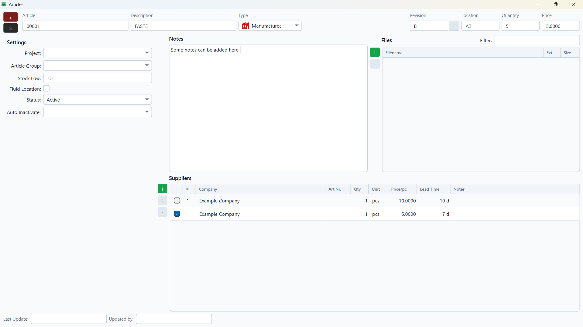 desktop view of software